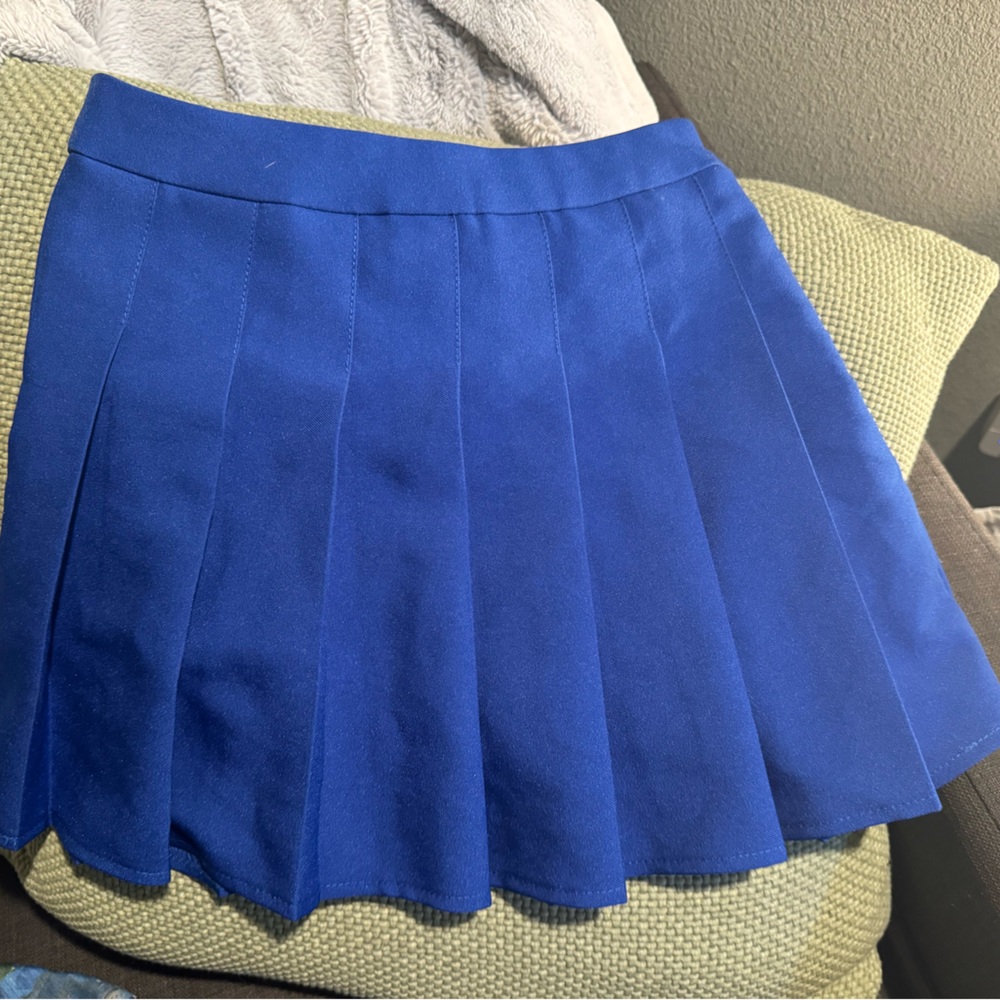 Cobalt blue pleated skirt